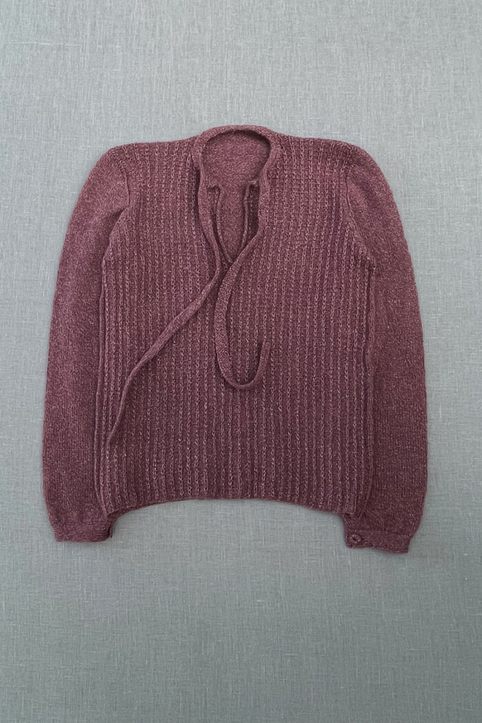 Slaufu peysan - ribbon sweater - strúktur prjón - handprjón - prjón - uppskrift - einrúm - einrúm lamb band